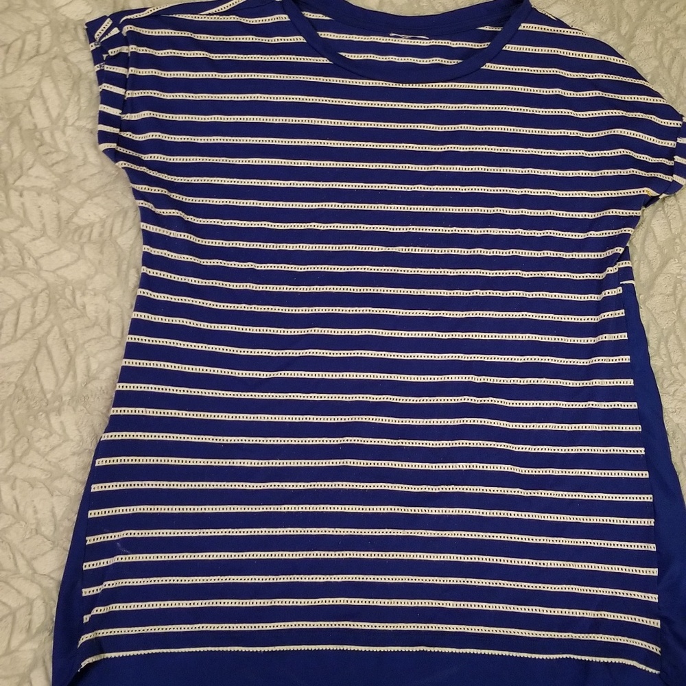 Navy blue striped top